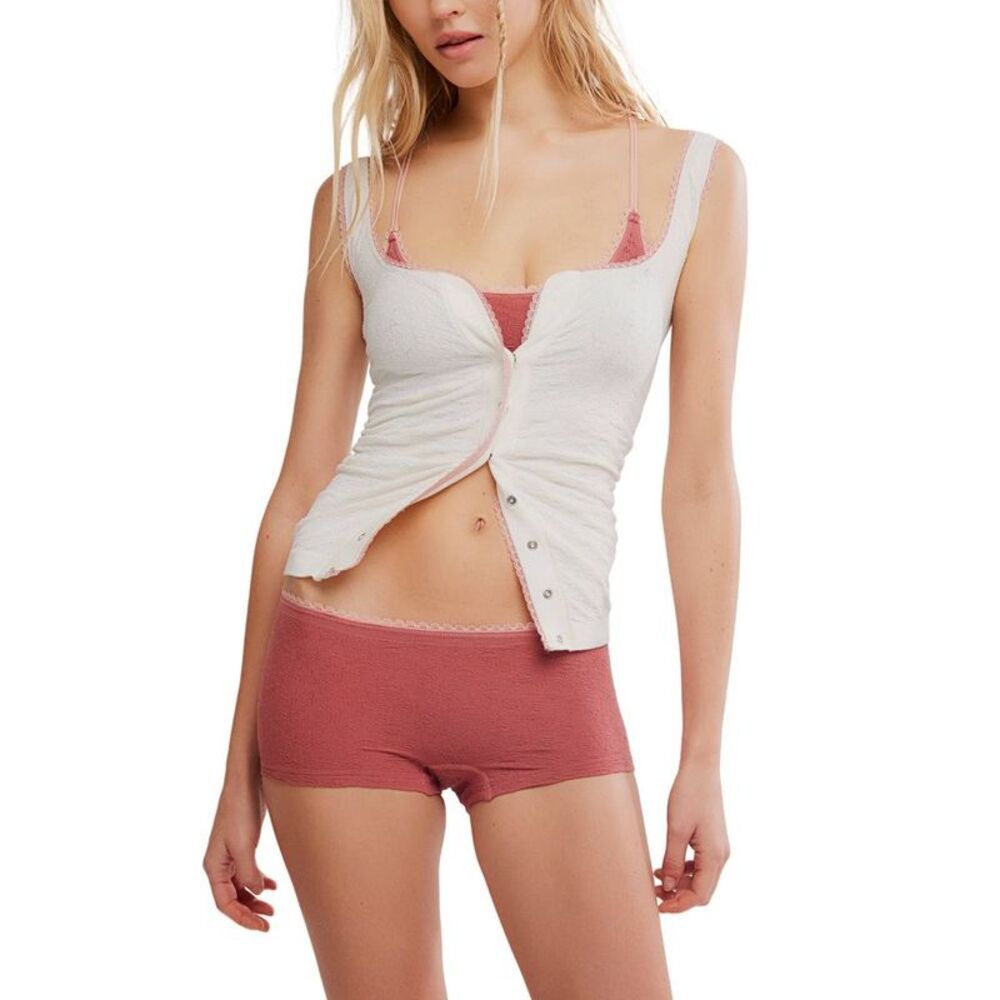 intimately fp Women's Seamless Lace Button Front Cami - Ivory M/L